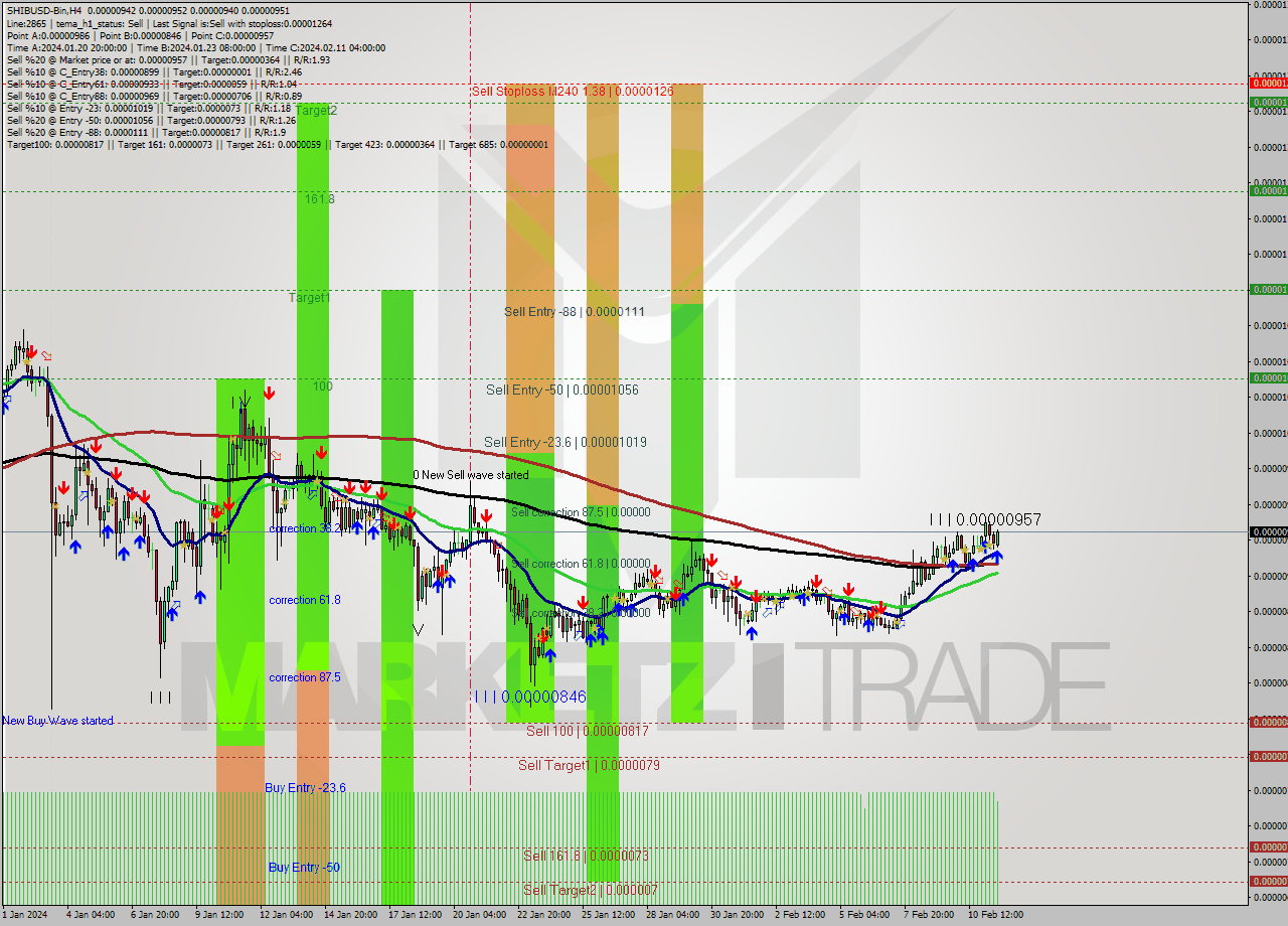 SHIBUSD-Bin MultiTimeframe analysis at date 2024.02.11 18:30