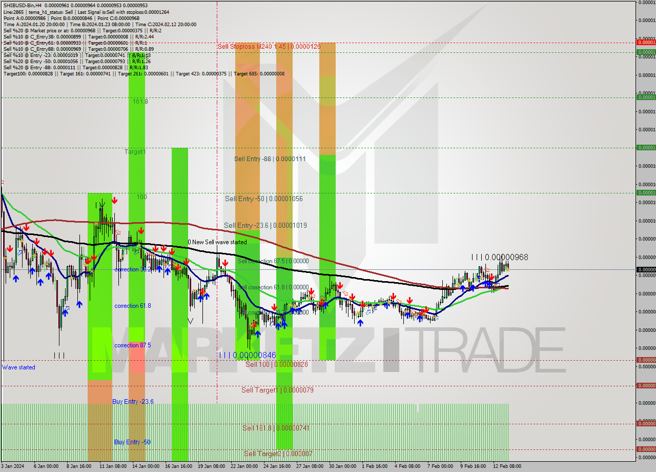 SHIBUSD-Bin MultiTimeframe analysis at date 2024.02.13 15:31