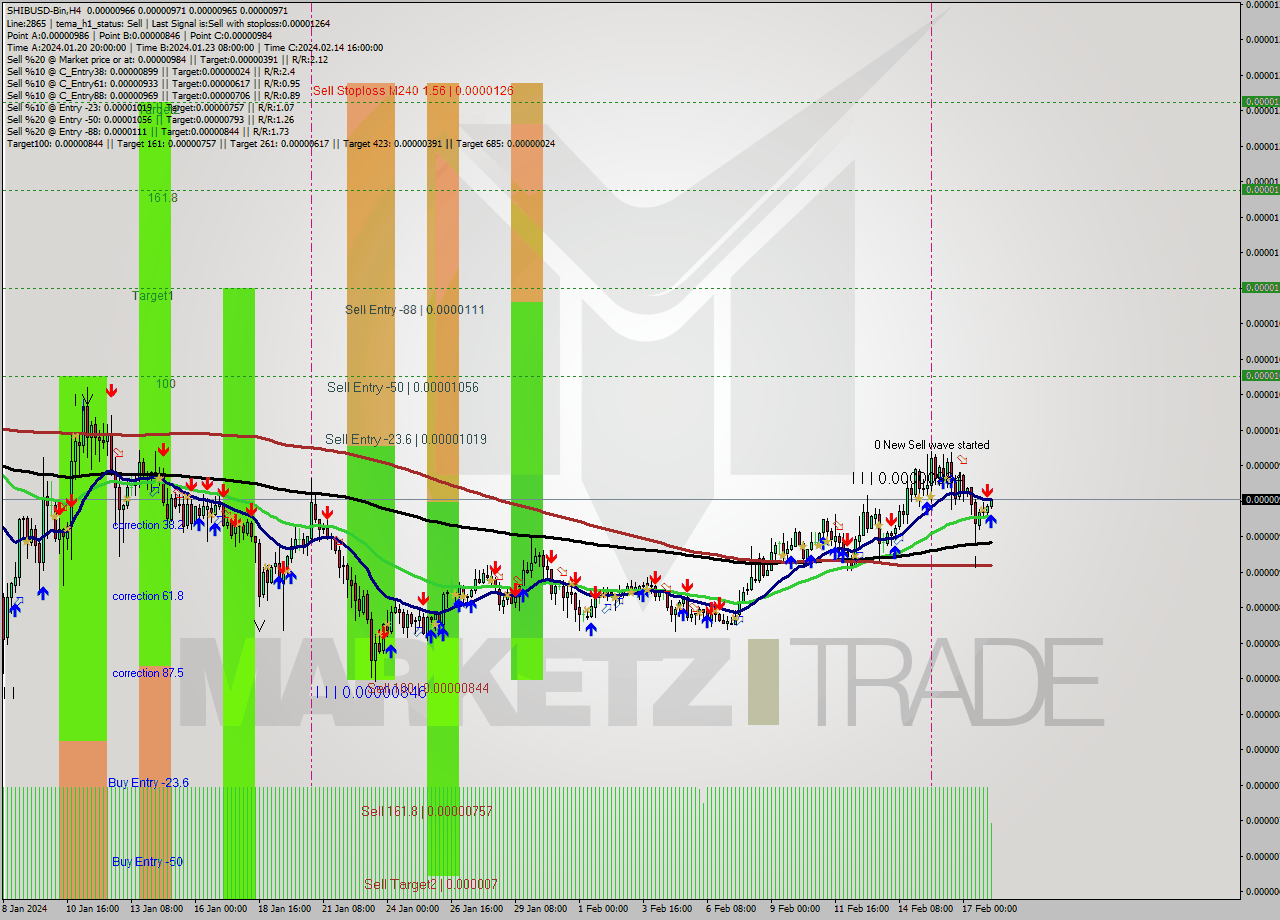 SHIBUSD-Bin MultiTimeframe analysis at date 2024.02.18 07:07
