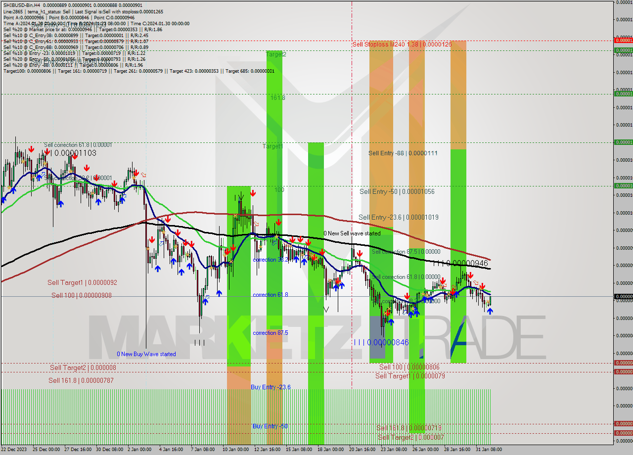 SHIBUSD-Bin MultiTimeframe analysis at date 2024.02.01 17:29