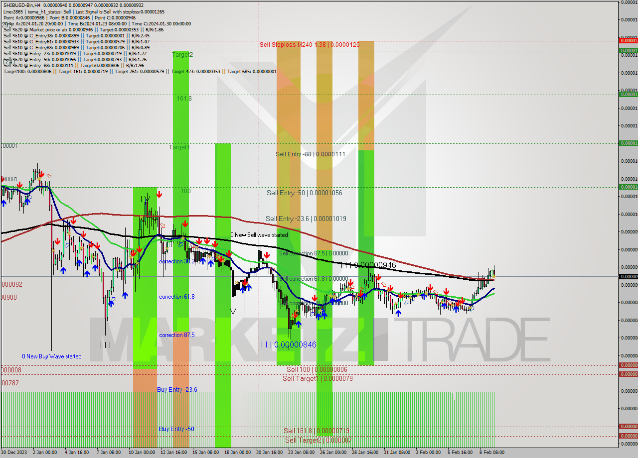 SHIBUSD-Bin MultiTimeframe analysis at date 2024.02.09 16:24