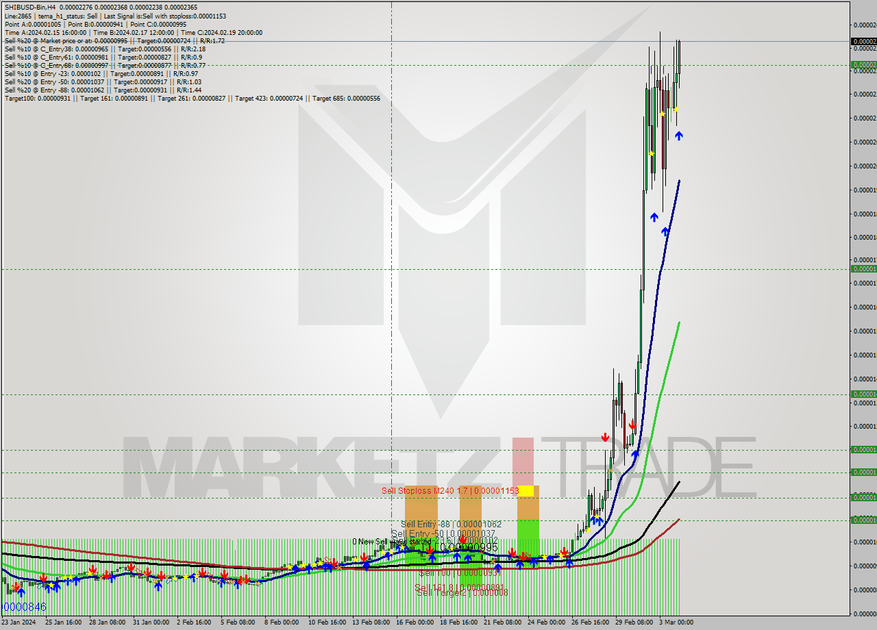 SHIBUSD-Bin MultiTimeframe analysis at date 2024.03.04 07:14