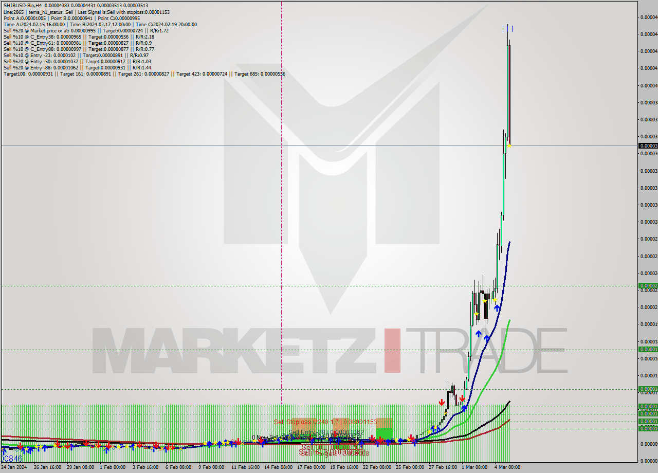 SHIBUSD-Bin MultiTimeframe analysis at date 2024.03.05 07:03