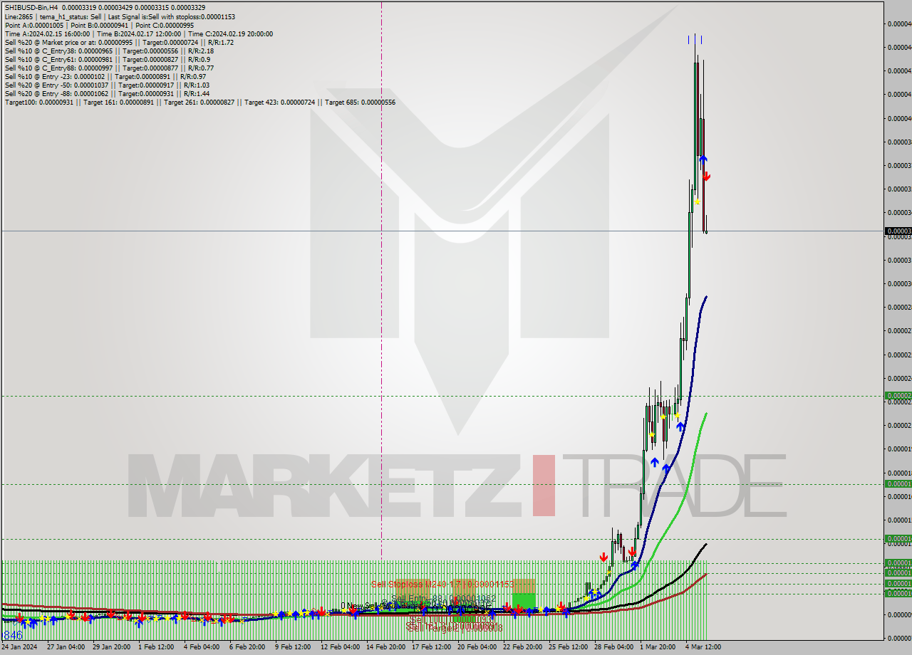 SHIBUSD-Bin MultiTimeframe analysis at date 2024.03.05 18:01