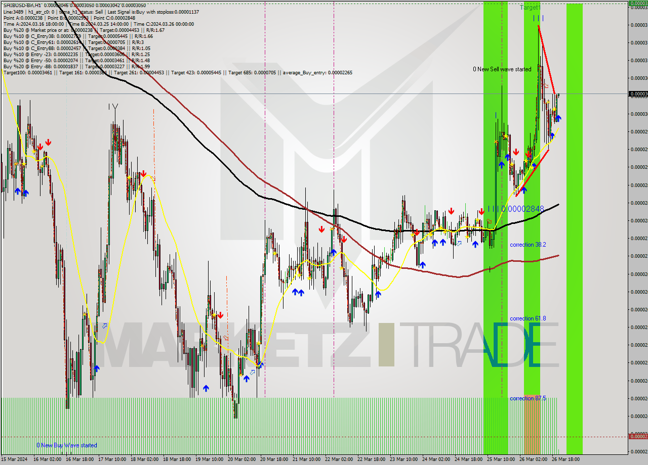 SHIBUSD-Bin MultiTimeframe analysis at date 2024.03.26 23:00