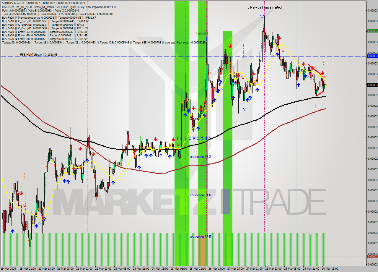 SHIBUSD-Bin MultiTimeframe analysis at date 2024.03.30 18:00