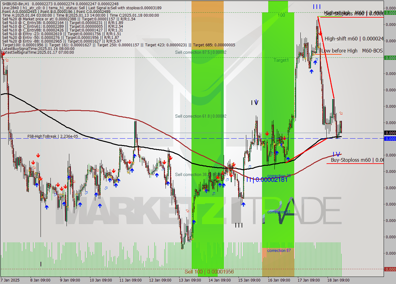 SHIBUSD-Bin MultiTimeframe analysis at date 2025.01.18 22:28