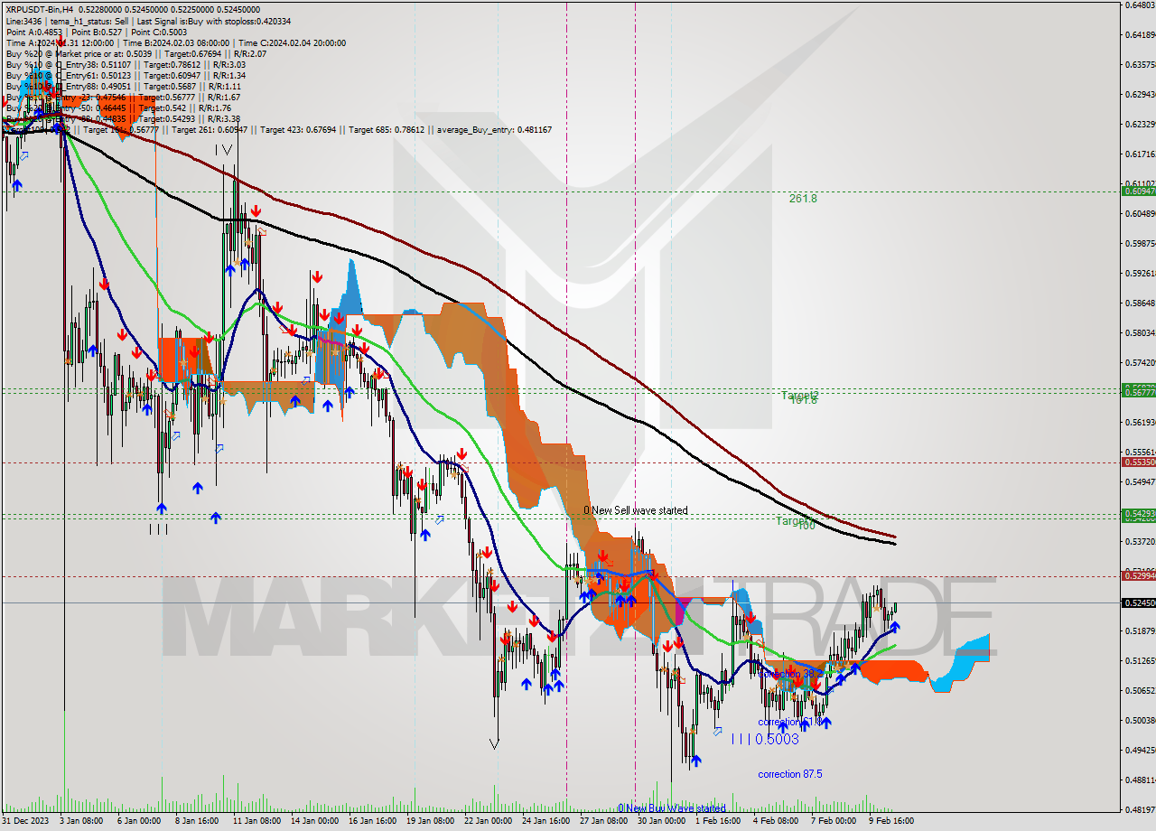 XRPUSDT-Bin MultiTimeframe analysis at date 2024.02.10 22:46