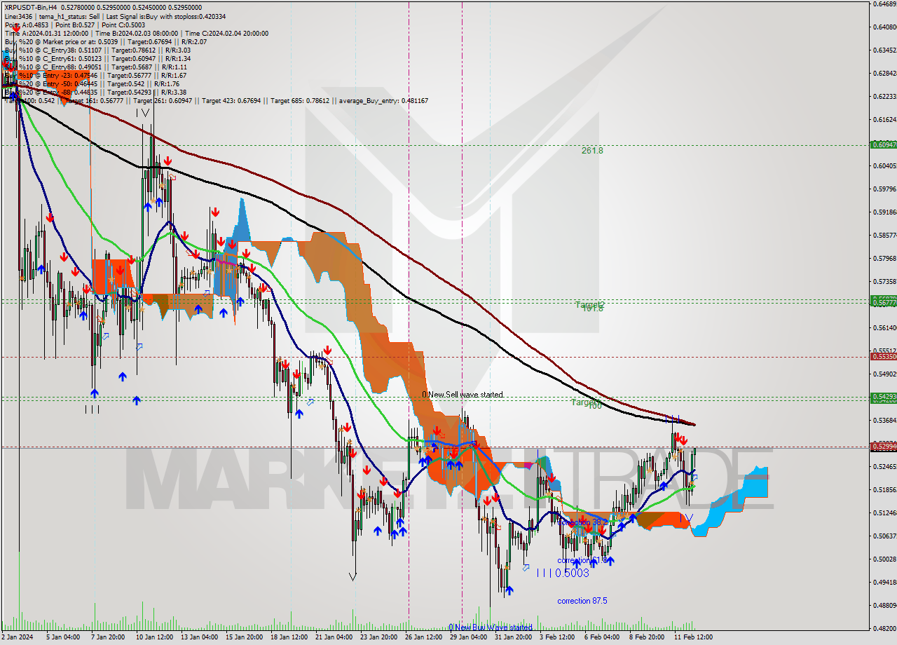 XRPUSDT-Bin MultiTimeframe analysis at date 2024.02.12 19:05