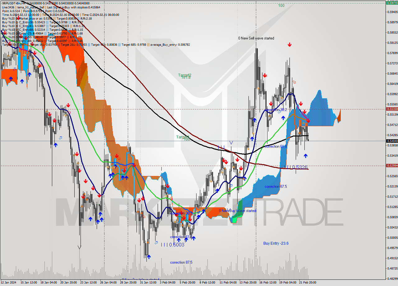 XRPUSDT-Bin MultiTimeframe analysis at date 2024.02.23 03:53